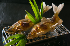 Salt-grilled sweetfish